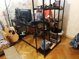 Стол письменный/компьютерный каркас металлический с полками в стиле Лофт StepLoft Comp-table-234 фото от покупателей 2