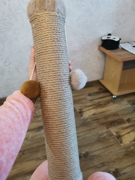 Дряпка для кота Мур-Мяу Інтер-2 37х37х72 см для кішок у джутовій мотузці Сірий фото від покупців 2
