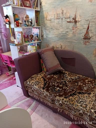 Детский диван Масяня (Матрикс) Бордовый + Белый 85х150 см 331302_1