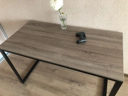 Письменный стол Ferrum-decor Серии Конект 75x120x600 черный ДСП Дуб Сонома 16мм (XK00166)
