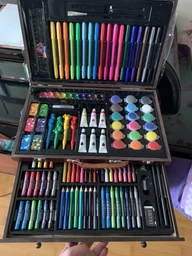 Набор для рисования и творчества Art Set 123 предмета в деревянном чемоданчике фото от покупателей 1