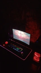 Игровая поверхность с подсветкой 300х800х4мм INTEKO RGB КАРТА МИРА