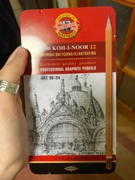 Набір олівців в металевому кейсі 1500 графітні Art 8В-2Н 12 шт Koh-i-noor набір фото від покупців 6