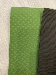 Килимок для йоги EasyFit TPE+TC (Eco Friendly) 6 мм блакитний-синій (двошаровий спортивний каремат, мат для фітнесу, пілатесу) фото від покупців 1