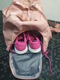 Спортивна сумка жіноча з відділом для взуття Pink дорожня модель 120-1 (Рожева) фото від покупців 9