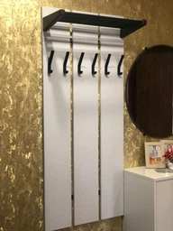 Вешалка настенная Fenster Прага 2 Чёрная ДСП белое