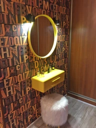 Туалетний столик із дзеркалом та пуфиком Фенстер Скарлетт 1 Жовтий фото від покупців 13