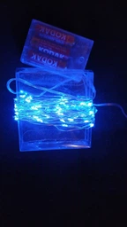 Світлодіодна гірлянда нитка LTL довжина 4.5м 50led на батарейках блакитна Blue фото від покупців 5