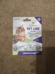 Капли на холку PET LINE THE ONE (Палладиум) от блох,клещей и гельминтов для котов до 4кг