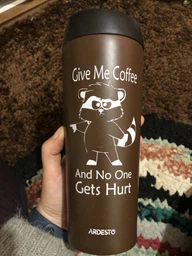 Термочашка Ardesto Coffee Time Raccoon 450 мл Brown (AR2645DML) фото від покупців 1