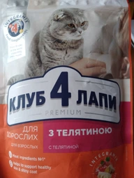 Сухой корм для взрослых кошек Club 4 Paws (Клуб 4 Лапы) Премиум. С Телятиной 14 кг фото от покупателей 9