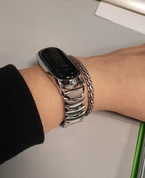 Ремешок MiJobs V-shape металлический для Xiaomi Mi Band 6/5/4/3 Silver (MJ5VMS004S) фото от покупателей 17