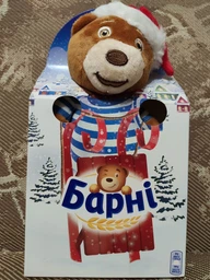 Подарочный набор с мягкой игрушкой Барни Бисквит Мишка с шоколадной начинкой 90 г (7622201453466) фото от покупателей 3