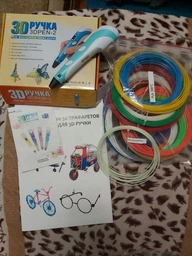 3D-ручка с Эко Пластиком 190м (19 разных цветов) c Трафаретами и Светящимся пластиком в темноте 3D Pen 2 Yellow фото от покупателей 11