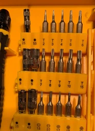 Набор отверток K-TOOLS 1252 CR-V с 38 сменными насадками: Биты, Шести-и Пяти-гранники, Плоские, Угольные и Фигурные для Ремонта телефонов, iPhone, ноутбуков (524004) фото от покупателей 4
