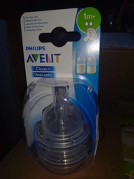 Соска силіконова Philips AVENT Анти-Колік від 1 міс 2 шт повільний потік (SCY762/02) фото від покупців 1