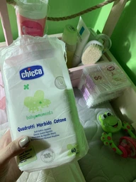 Серветки м'які бавовняні Chicco Baby Moments 60 шт (10609.00)