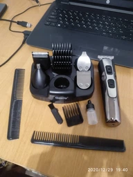 Профессиональный Триммер 10 В 1 Geemy Precision Trimmer Машинка для стрижки волос с насадками для бороды, носа и ушей фото от покупателей 6