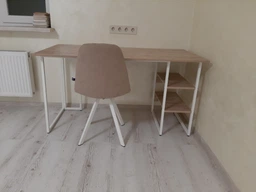 Компьютерный стол Ferrum-decor Кевин 75x120x70 белый ДСП Дуб Сан-Марино 16мм фото от покупателей 5