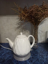Чайник электрический керамический 1.5л 1200W Kamille Vizo крышка с силиконовым кольцом Белый фото от покупателей 13