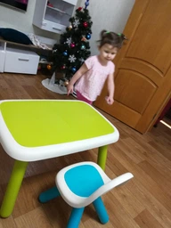 Стілець зі спинкою Kid 33х33х50сm блакитно-сірий фото від покупців 11