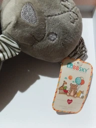 Мягкая игрушка Mamamiya & papas Мишка серый с белым бантом 42см фото от покупателей 1