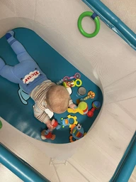 Манеж дитячий ігровий KinderBox сонечко Жовтий собачка з дрібною сіткою. (SUN 1) фото від покупців 4