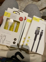 Кабель Lightning > USB Baseus Cafule Special Edition 2.4A 1.0m (CALKLF-GG1) Gray фото від покупців 9