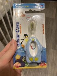Детская зубная щетка Silver Care Happy Brush от 6 до 36 месяцев Голубая (8009315006549) фото от покупателей 2