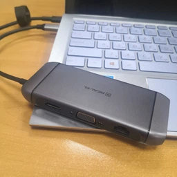 USB-хаб Real-El 9 in 1 type C Multifunction Docking Station 4K with Ethernet CQ-900 Space Grey (EL123110003) фото від покупців 1