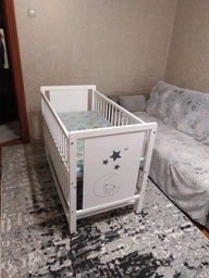 Ліжечко колиска для новонароджених без шухляди, маятник, 3 рівні дна, відкидна боковина, сірий фото від покупців 4