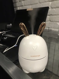 Увлажнитель воздуха зайчик Rabbit 2в1 на 300 мл детский мини персональный LED ароматизатор c подсветкой белый фото от покупателей 10