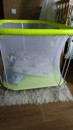 Манеж дитячий ігровий KinderBox сонечко Жовтий собачка з дрібною сіткою. (SUN 1) фото від покупців 2