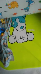 Манеж дитячий ігровий KinderBox сонечко Жовтий собачка з дрібною сіткою. (SUN 1)