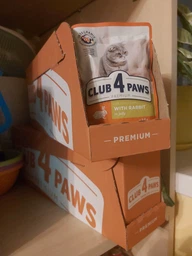 Вологий корм для кішок Club 4 Paws Premium Плюс з кроликом в желе , 85 г фото від покупців 12
