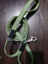 Брезентовий повідець для собак Collar бавовняні тасьма зі світловідбиваючою ниткою 300 см 20 мм (0498) фото від покупців 2