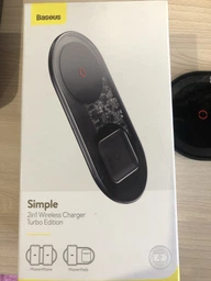Бездротове зарядний пристрій Baseus Simple 2in1 Wireless Charger Turbo Edition 24W (with 12V Charger) Black (TZWXJK-B01) фото від покупців 3
