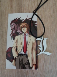 Кулон эмблема Эл Тетрадь смерти на шнурке - Death Note (12247)