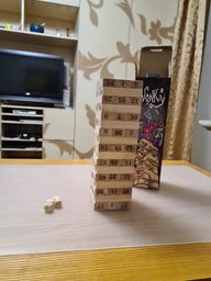 Настільна гра дженга Strateg 30358 B Wonky на 54 дерев'яних бруска (30358-RT) фото від покупців 14