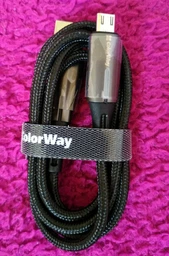 Кабель ColorWay USB - MicroUSB Zinc Alloy + Led 2.4А 1 м Black (CW-CBUM035-BK)