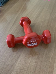 Гантель EasyFit 2 кг 1 шт з вініловим покриттям червона цільнолита нерозбірна для фітнесу (WLSGD2R) фото від покупців 11