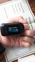 Пульсоксиметр KIUZOV Medical M150 OLED 4 в 1 Точний оксиметр пульсометр на палець вимірник кисню в крові з Частотою дихання (RR) Чорний фото від покупців 4