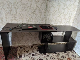 Стіл комп'ютерний для дому та офісу DrevoGoods поворотно-розкладний (кутовий, прямий, компактний) з полицями 1964(1200) х 766 х 500(1180) мм Дуб Сонома + Білий (9VH1) фото від покупців 10