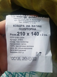Одеяло Vatyn Ватинное 210х200 Разноцветное Полиэстер фото от покупателей 1