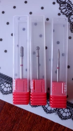Фрезы алмазные Nail Drill SET-2 RED набор 3 шт. для тонкой кутикулы (красная насечка) фото от покупателей 3