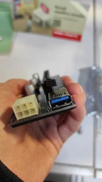 Riser PCI-EX, x1=>x16, 6-pin SATA=>6 pin, USB 3.0 AM-AM 0,6 м (синій) , конденсатори С536 Voltronic (VER 006С) без маркировк