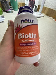 Витамины Now Foods Биотин (В7) 5000 мкг 120 вегетарианских капсул