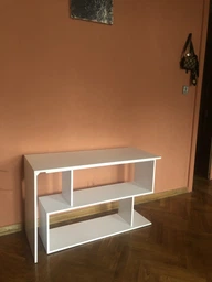 Стіл комп'ютерний для дому та офісу DrevoGoods поворотно-розкладний (кутовий, прямий, компактний) з полицями 1964(1200) х 766 х 500(1180) мм Дуб Сонома + Білий (9VH1) фото від покупців 5