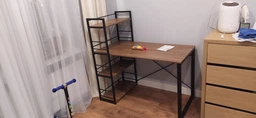 Письменный стол Ferrum-decor Серии Конект c этажеркой 75x120x60 черный ДСП Дуб Сан-Марино 16мм (XK00182)