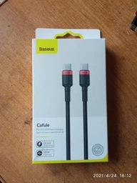 Кабель Baseus Cafule Fast Charging Type-C to Type-C PD100W 100 см (CATKLF-SCG1) Black